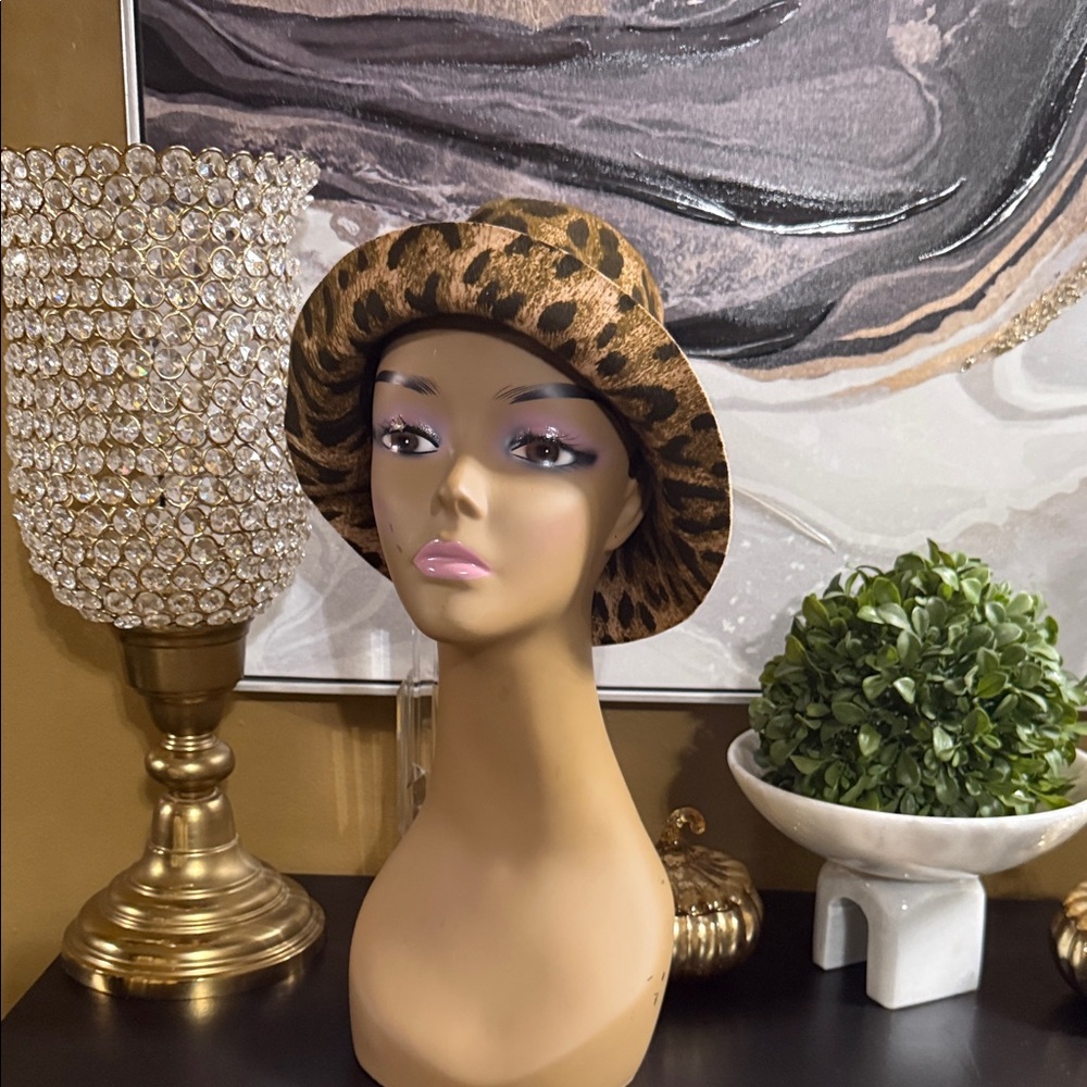 Roberto Cavalli Wool Leapord Print Bucket Hat